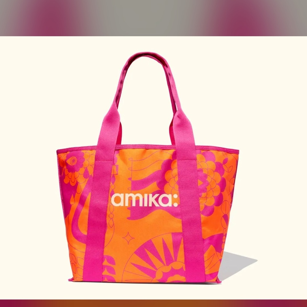 Amika Pink and Orange take anywhere tote